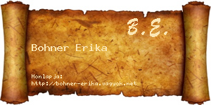 Bohner Erika névjegykártya